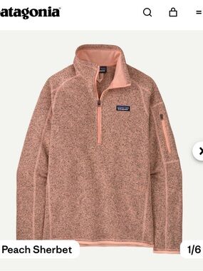 Patagonia Peach Sherbet Heathered Quarter-Zip Pullover
